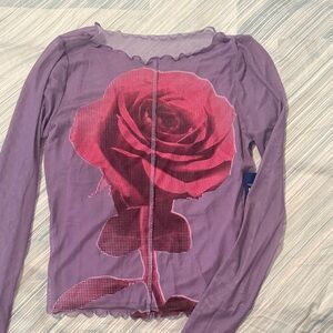 Arizona Jean Company Lavender Rose Long Sleeve Top